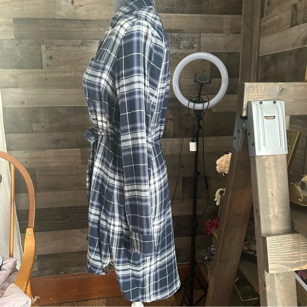 Abercrombie & Fitch Blue Plaid Long Sleeve Dress - Picture 3 of 9